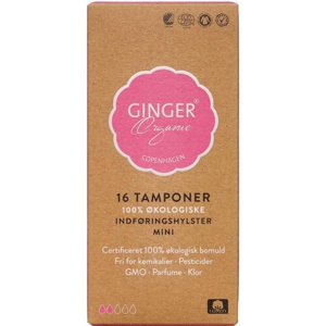 Ginger Organic Tampon m/indføring - Mini 16 stk produktbillede