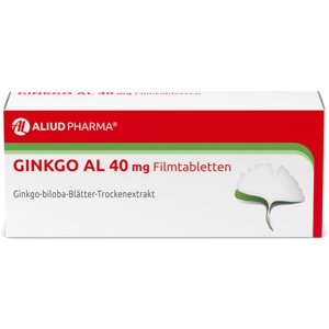 Ginkgo AL 40 mg Filmtabletten bei altersbedingten Gedächtniseinbußen mit leichter Demenz Produktbild