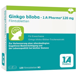 GINKGO BILOBA-1A Pharma 120 mg Filmtabletten Produktbild