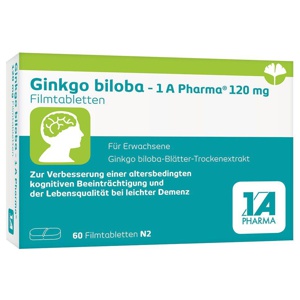 GINKGO BILOBA-1A Pharma 120 mg Filmtabletten Produktbild