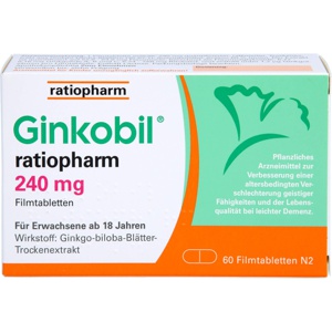 GINKOBIL-ratiopharm 240 mg Filmtabletten Produktbild