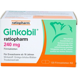 GINKOBIL-ratiopharm 240 mg Filmtabletten Produktbild
