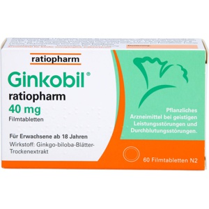 GINKOBIL-ratiopharm 40 mg Filmtabletten Produktbild