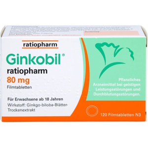 GINKOBIL-ratiopharm 80 mg Filmtabletten Produktbild