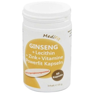 GINSENG+LECITHIN+Zink+Vitamine Powerfit Kapseln Produktbild