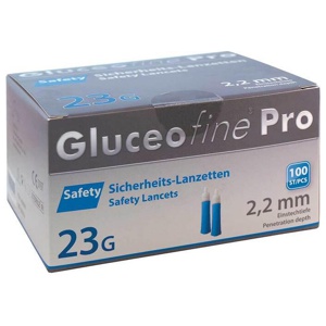Gluceofine® Pro Safety Sicherheits-Lanzetten 23 G 2,2 mm, 100 St Lanzetten Produktbild
