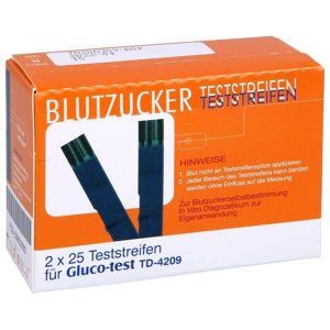 GLUCO TEST Blutzuckerteststreifen Produktbild