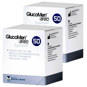 Glucomen areo Sensor Teststreifen, 2x50 St Teststreifen Produktbild