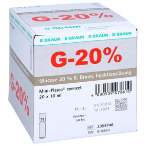 GLUCOSE 20% B.Braun Mini Plasco connect Inj.-Lsg. Produktbild