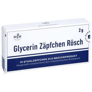 GLYCERIN ZÄPFCHEN Rösch 2 g gegen Verstopfung 10 St Suppositorien Produktbild