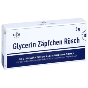 GLYCERIN ZÄPFCHEN Rösch 3 g gegen Verstopfung 10 St Suppositorien Produktbild