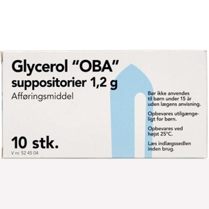 Glycerol 1,2 g Suppositorier - 10 stk produktbillede