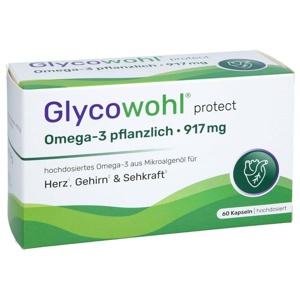 Glycowohl protect Omega-3 pflanzlich 917 mg 60 St Kapseln Produktbild