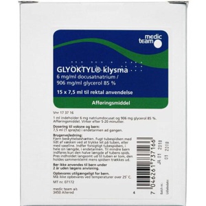 Glyoktyl Klysma 6+906 mg/ml 15 x 7,5 ml produktbillede