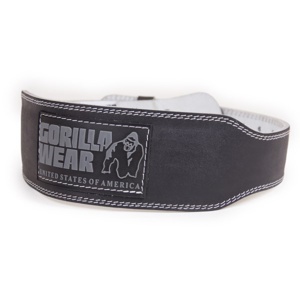 Gorilla Wear 4 Inch Padded Leather Belt Black / grey produktbillede