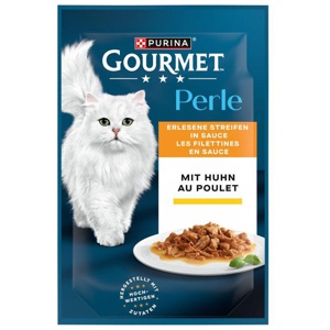 Nassfutter Katze mit Huhn, Perle - erlesene Streifen in Sauce, 85 g Produktbild