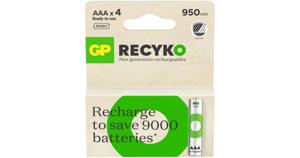 GP Batteries 201242 Laddningsbart batteri AAA Nickel-metallhydrid (NiMH) 12 V 4 styck 950 mAh produkt bild