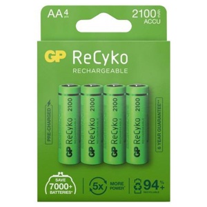 GP Batteries ReCyko AA-batteri 2100mAh 4 st produkt bild
