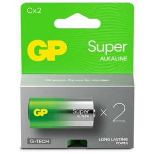GP Batteries Super Alkaline C-batteri LR14 2-pack produkt bild