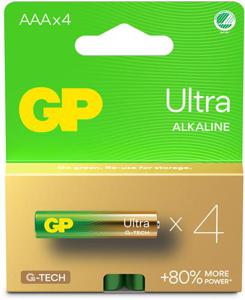 GP Ultra Alkaline AAA-batteri, 4 st produkt bild