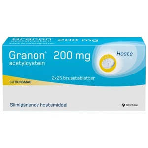 Granon 200 mg 50 brusetabletter produktbillede