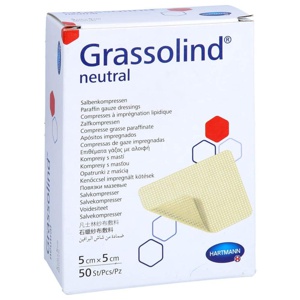 GRASSOLIND Salbenkompressen 5x5 cm steril Produktbild