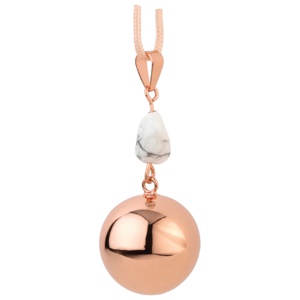 Gravidsmycke Bola vit sten roséguld produkt bild