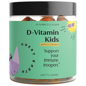 Great Earth D-Vitamin Kids gummies, Appelsin, 60 stk. produktbilde