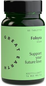 Great Earth Folsyra 400 mcg 60 tab produkt bild