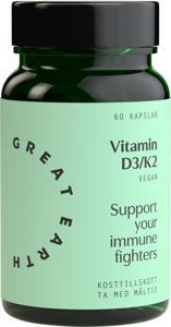 Great Earth Vitamin D3/K2, 60 kaps produkt bild