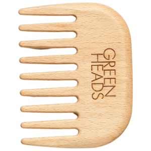 Green Heads Wide Wooden Comb produkt bild