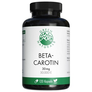 GREEN NATURALS Beta-Carotin 30mg 50.000 I.E. vegan Produktbild