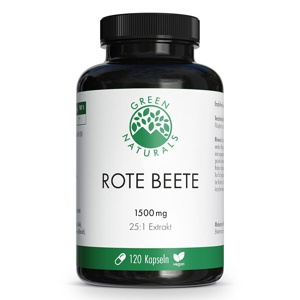 GREEN NATURALSÂ® Rote Beete-Extrakt 1500 mg Kapseln vegan Produktbild