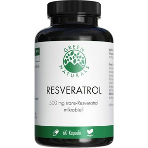 GREEN NATURALS RESVERATROL 500mg trans-Resveratrol 60 St Kapseln Produktbild