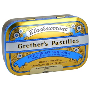 Grether´s Pastilles GOLD Blackcurrant FÜR HALS & STIMME 110 g Pastillen Produktbild