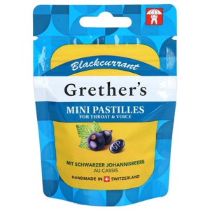 GRETHERS Blackcurrant zuckerfrei Past.Mini Beutel Produktbild