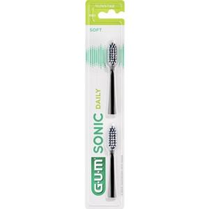 GUM Sonic Daily børstehoder refill 2 stk Sort Soft produktbilde