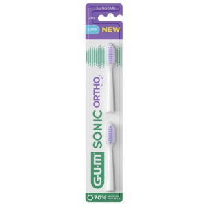 Gum Sonic Ortho tannbørstehode refill 2 stk produktbilde
