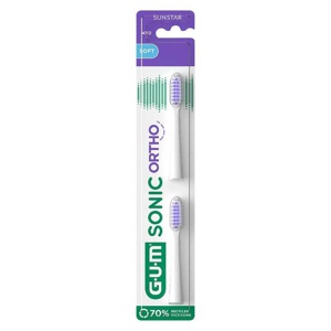 GUM Sonic Ortho Ersatzbürstenköpfe, 2 St Zahnbürste Produktbild