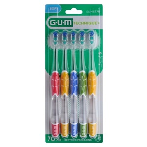 Gum Technique+ tandbørste, soft - 5 stk. produktbillede