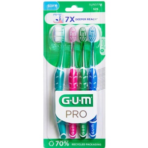 Gum PRO Tandbørster Soft 4 stk produktbillede