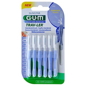 GUM TRAV-LER 0,6mm Kerze hellblau Interdentalbür. Produktbild