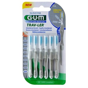 GUM TRAV-LER 2,0mm Kerze grau Interdental+6Kappen Produktbild