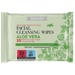 Gunry Facial Cleansing Wipes Aloe Vera 20 stk produktbilde