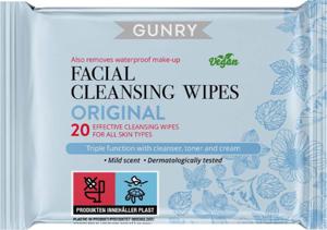 Gunry Facial cleansing wipes original 20 st produkt bild