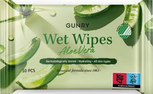 Gunry Wet Wipes Aloe Vera 10 st produkt bild