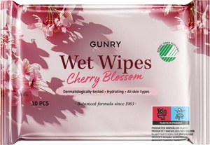 Gunry Wet Wipes Cherry Blossom 10 stk produktbilde