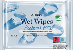 Gunry Wet Wipes Perfume Free 10 stk produktbilde