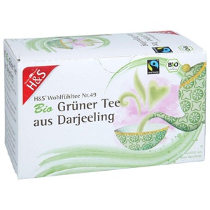 H&S Bio Grüner Tee aus Darjeeling Filterbeutel Produktbild