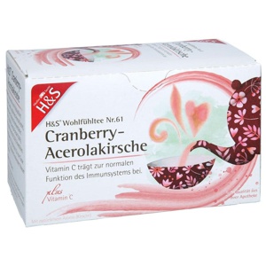 H&S Wohlfühltee Cranberry - Acerolakirsche mit Vitamin C 20X2.8 g Filterbeutel Produktbild